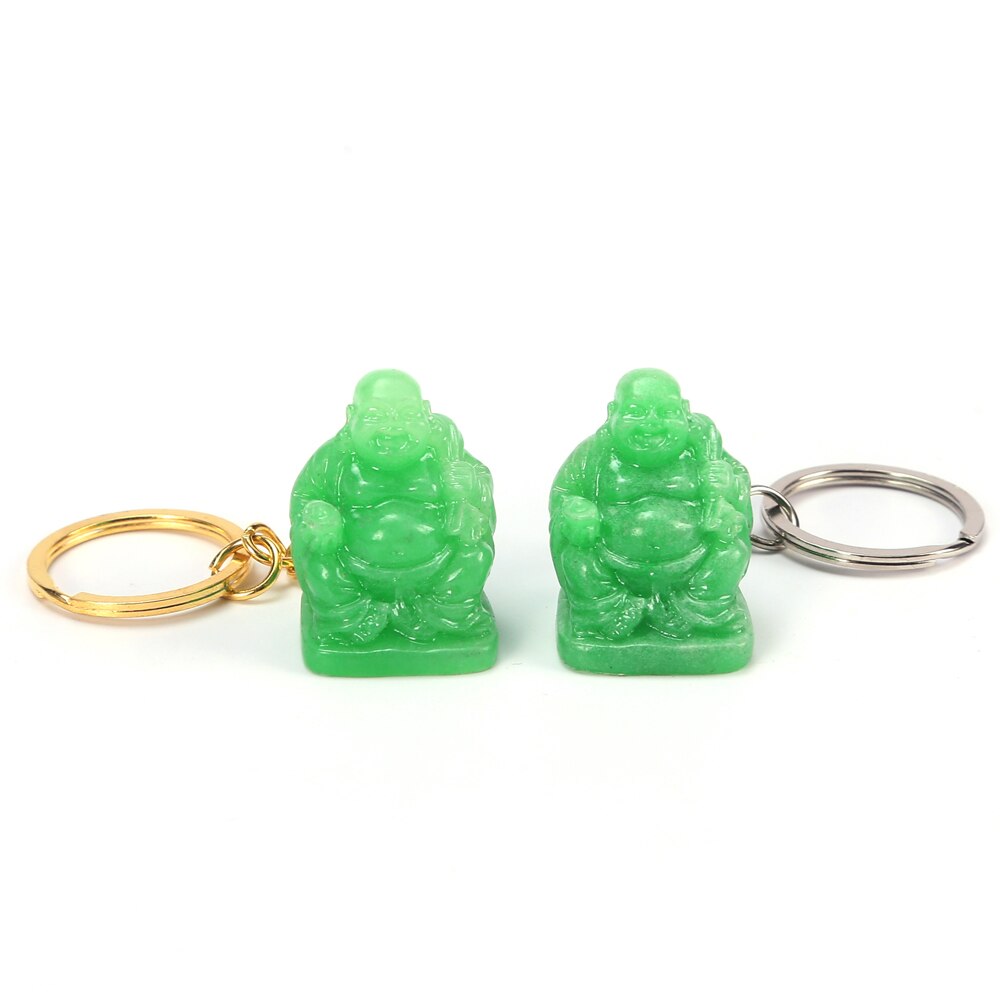 1 Llavero de resina Jade Maid Decoración del hogar Feng Shui Boeddha Smiley Grote Buik Boeddha Ambachten Decoratie Boeddha