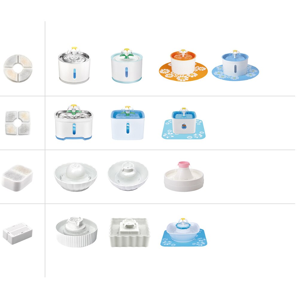 Filtro de carbón activado para fuente de agua para gato, dispensador para fuente de agua para mascotas, redondo, de repuesto