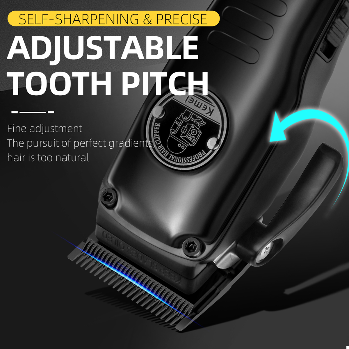 KEMEI Hair Clipper Trimmer Set Hair Cutting Machine Cordless Barber Clipper LED Display Beard Trimmer Men