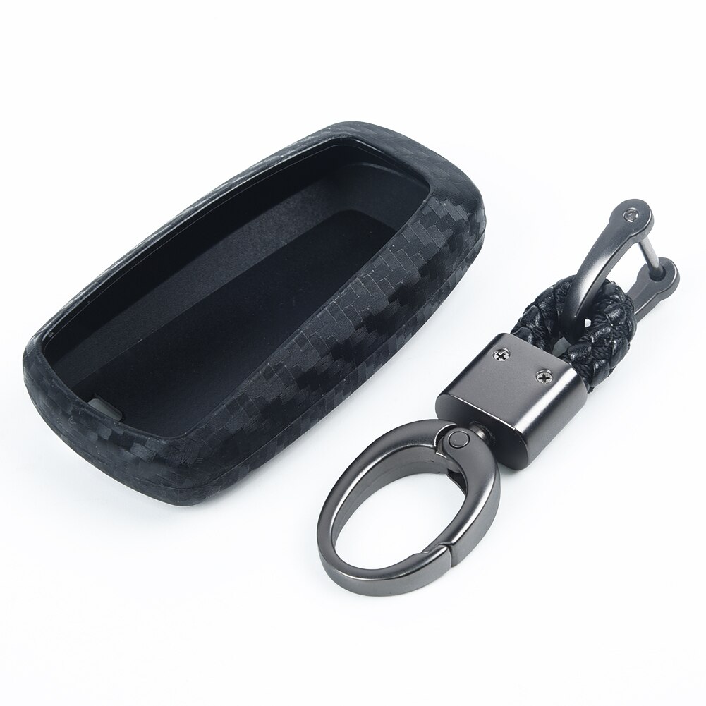 Bag Car Key Case Protector Keychain For Ford Fusion F150 Mondeo Explorer Carbon Fiber Black Wear-resistant Shell