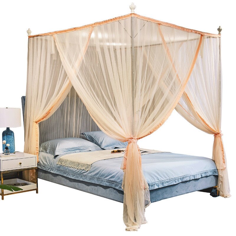 Large Mosquito Net Bedroom Curtain Suitable For All Cribs King-Size Beds Court retro Style, Classic, European Style Mosquito Net: Beige 
