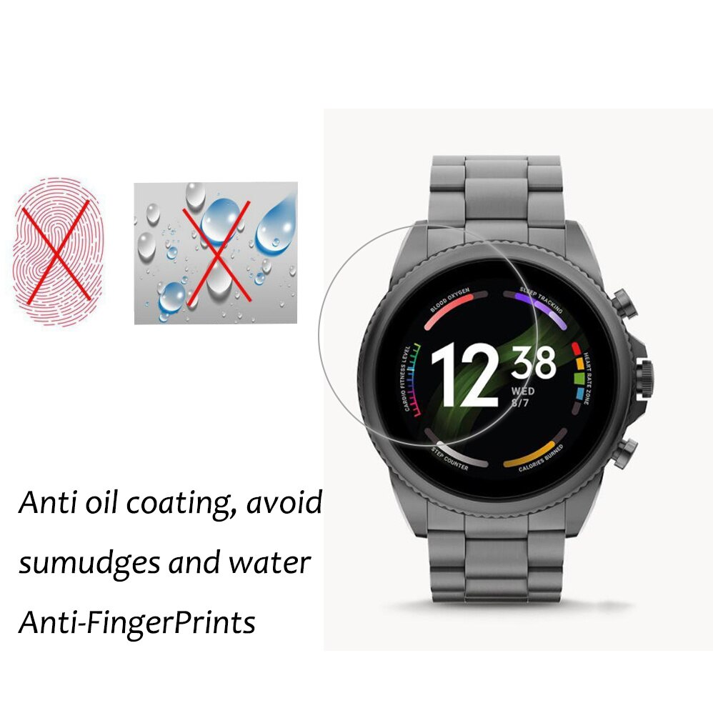 Film de protection anti-rayures Ultra-fin pour montre connectée Fossil Gen 6 FTW4059V FTW4062V FTW4061V FTW4063V, pas du verre, 3 pièces