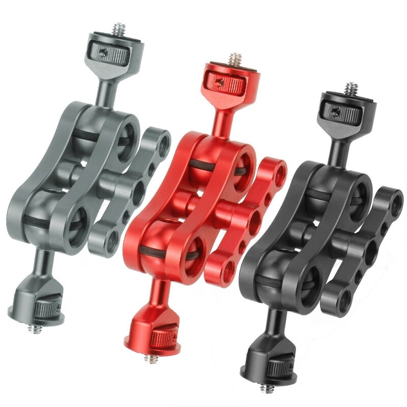 Articulating Magic Arm with Double Ballheads,Dual 1/4 Ball Head Connection Adapter 3/8 Crab Clamp Mount Monitor Bracket N0PB