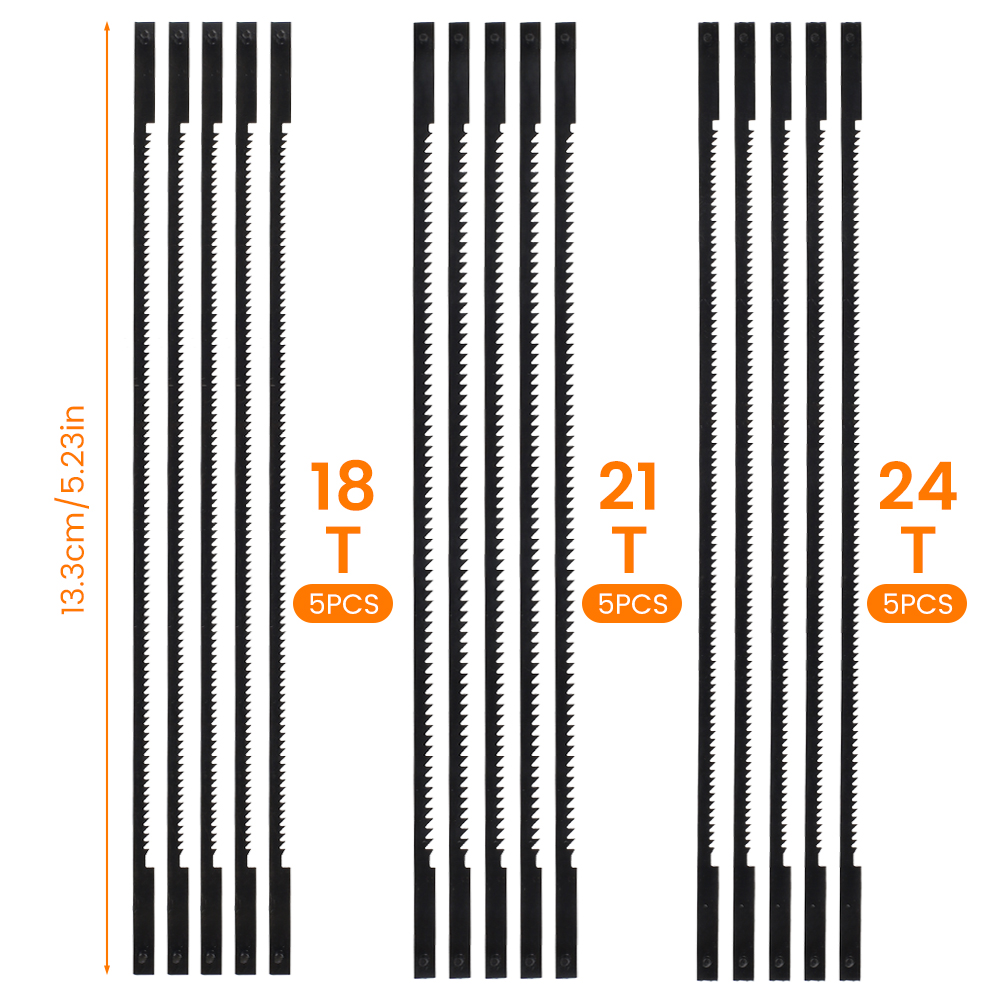 15 st rullsågblad stiftände 18/21/24 tpi för gör-det-själv-stiftade rullsågblad träbearbetning träplast skumskärning