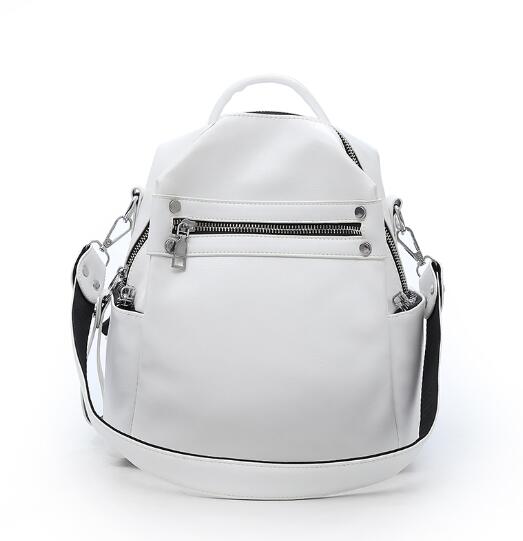 Women Backpack Female Shoulder Bag Multi-purpose Casual Ladies Small Backpack Travel Bag For Girls Backpack: white JY6817