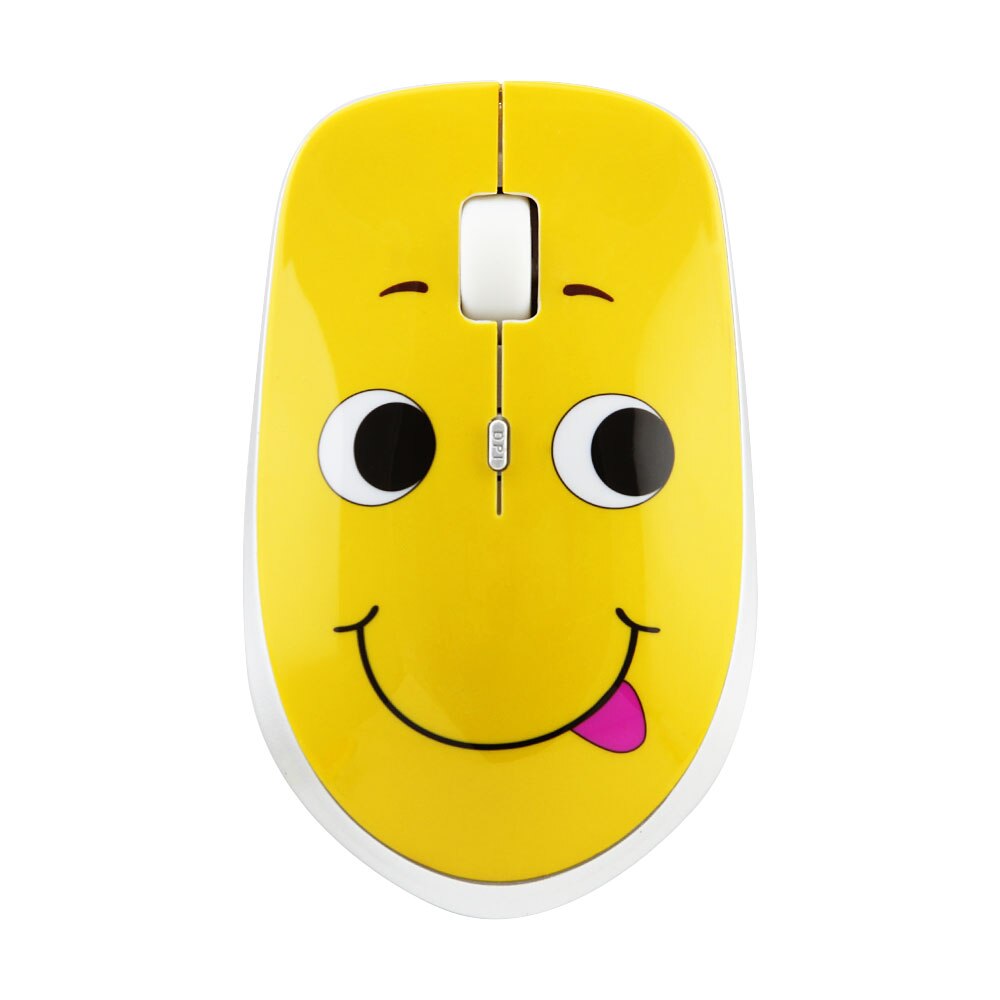 Mouse Wireless, Laptop USB 2.4G, Mouse silenziosi ottici per Computer PC, faccia sorridente simpatico cartone animato mause ultrasottile, simpatici regali pratici: Cartoon Mouse Smile