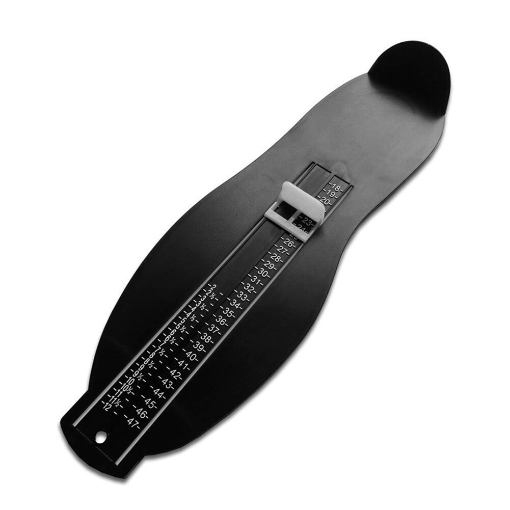 Plastic Voet Maatregel Tool Gauge Volwassenen Schoenen Helper Voet Maat Meten Heerser Gereedschappen Volwassenen Schoen Fittings 18-47 Yards: Black