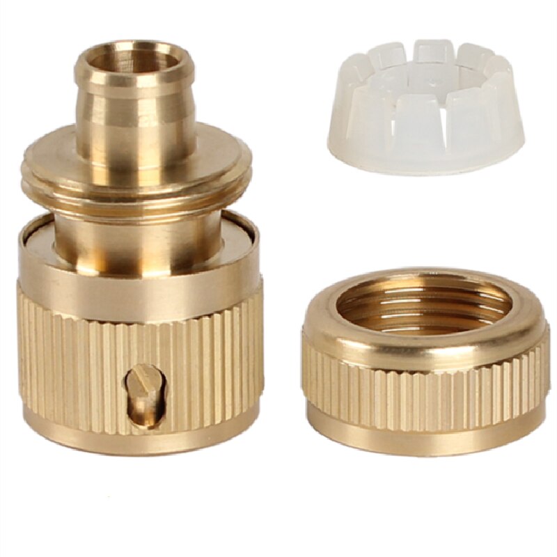 Adaptador de manguera con revestimiento de latón, conector giratorio de conexión rápida de 1/2 "acople de manguera de jardín bifurcado sistemas para riego