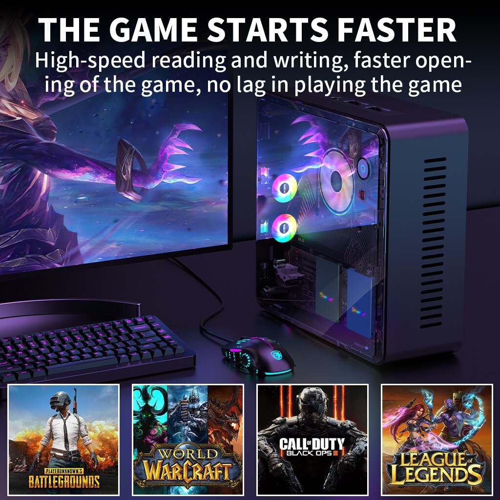 Multi-color gradient lighting sata3 ssd 60gb 120gb 240gb 480gb 960gb 2TB 2.5 hard drive 2.5" built-in solid state drive