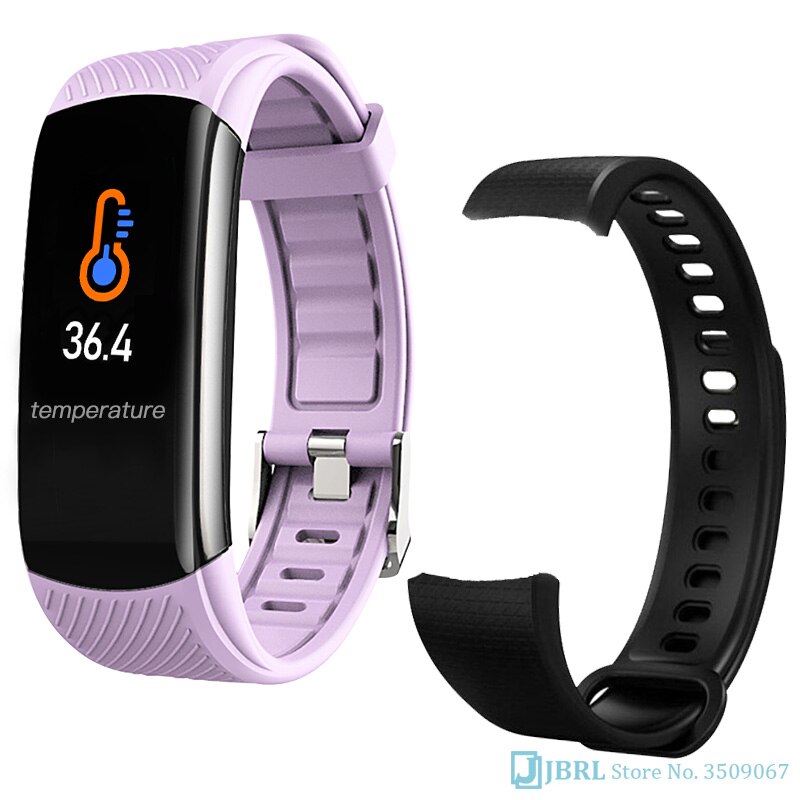 Temperaturklokke barn barneklokker for jenter gutter armbåndsur barn studenter bluetooth klokke elektronisk digital armbåndsur: Lilla legge stropp