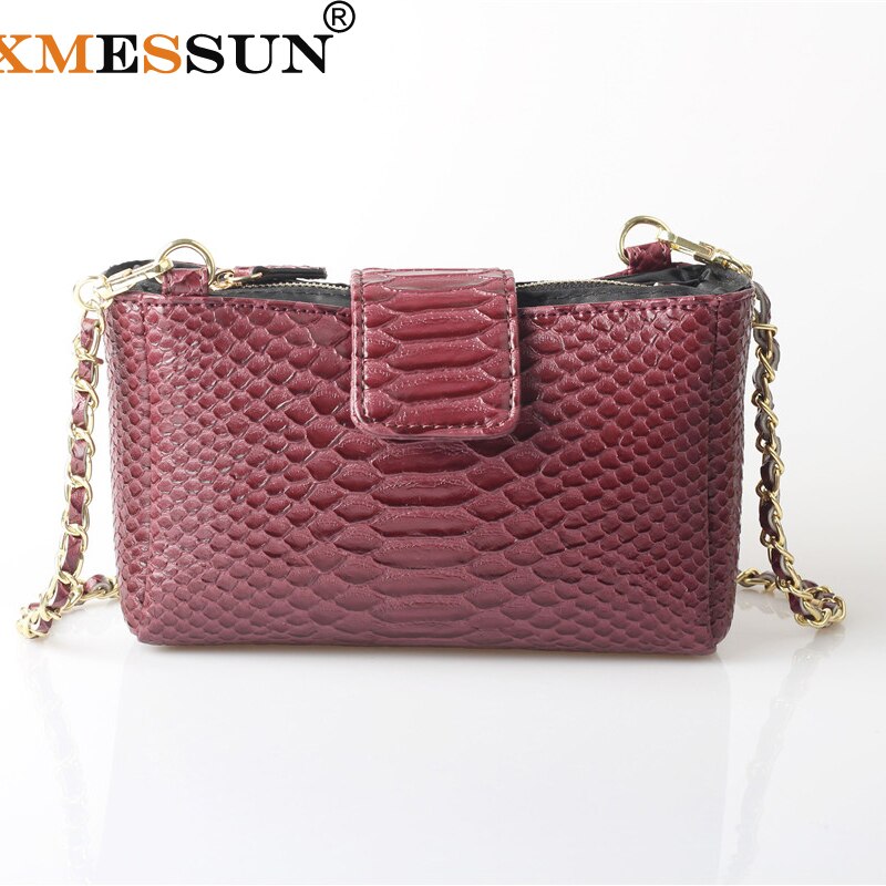 XMESSUN Mode Handtas Reliëf Python Lederen Schoudertas Cross-body Bag Lady Handtas Pouch Trendy Tas