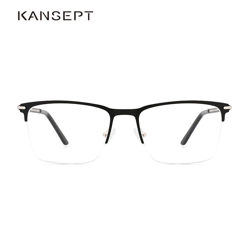 Metall herre brilleinnfatning semi-kant firkantet brilleinnfatning brille optiske brilleinnfatninger for menn # 1228