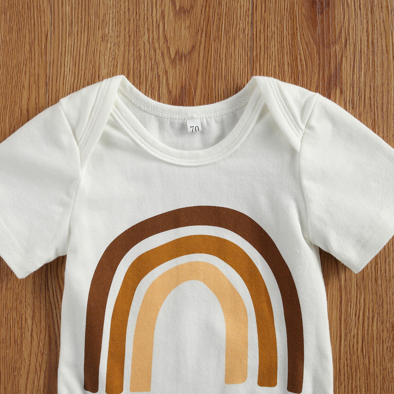 Romper korte mouw - Polo rib dark beige - Little and Cool