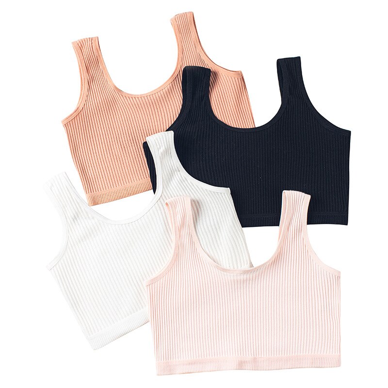3Pcs Double-layer bra developmental student girls vest cotton girls bra teenage girls clothing 8 10 14 16 years
