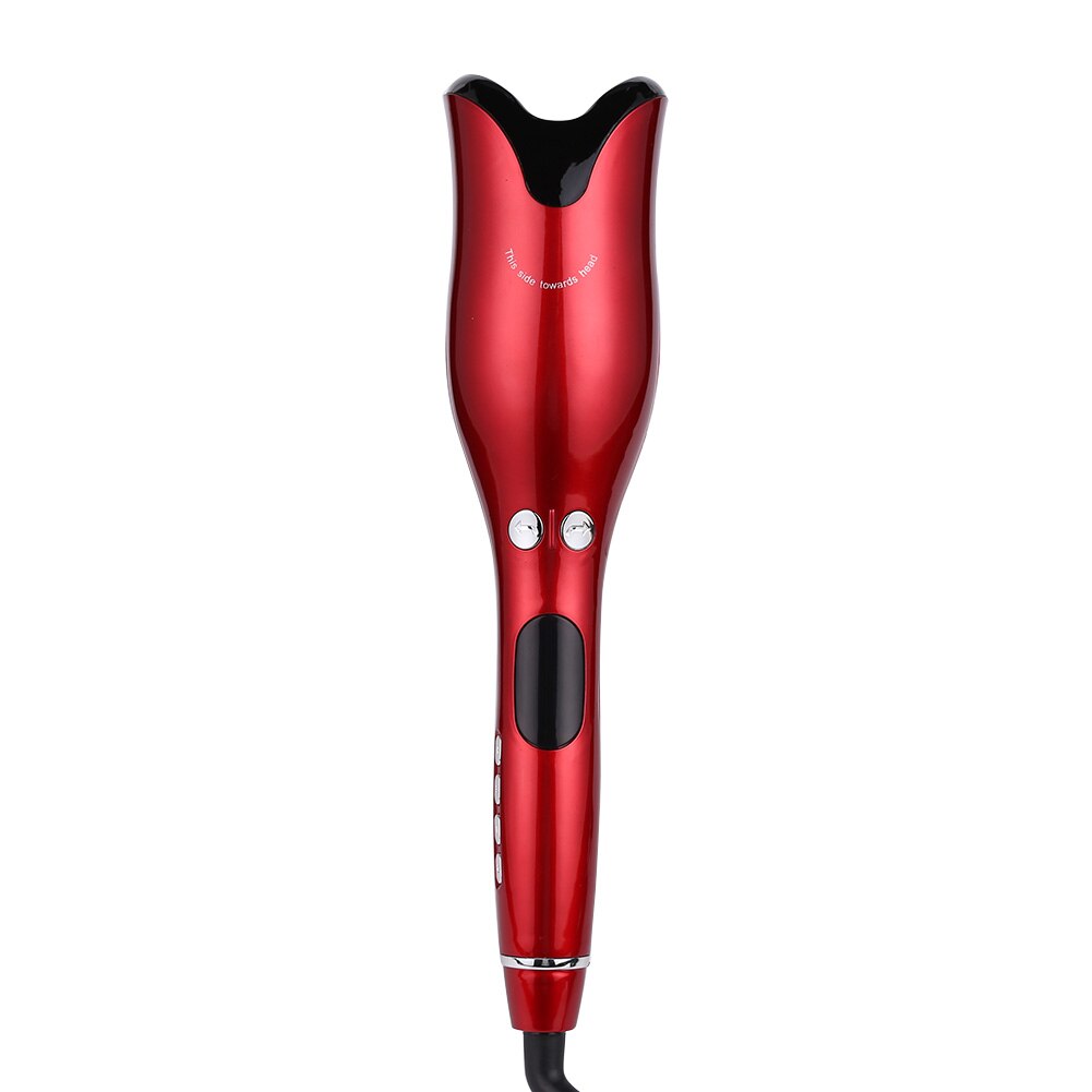 Automatic Hair Curler Curling Iron Rotating Air Curler Styling Tool Curls Waves Ceramic Curly Wave Electric LCD Hair Curler: Red / EU