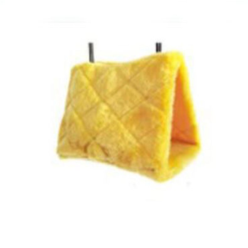 CW024 peluche blottir oiseau perroquet hangar hamac suspendu grotte hiver canari cabane nid directe gratuite: Yellow / L