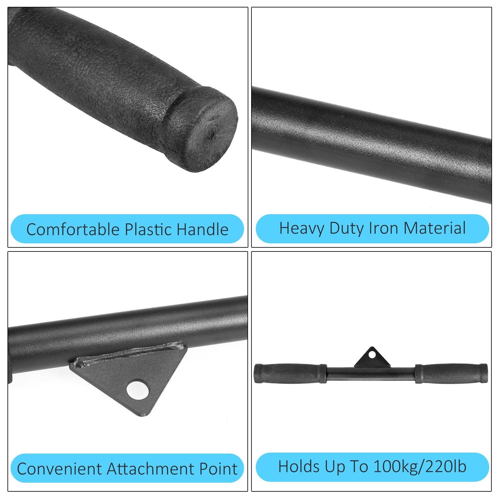 Cable Machine Straight Bar Pull Down Bar Cable Pull Down Bar Gym Cable Attachments Accessories for Home Gym Develops Arm Muscles