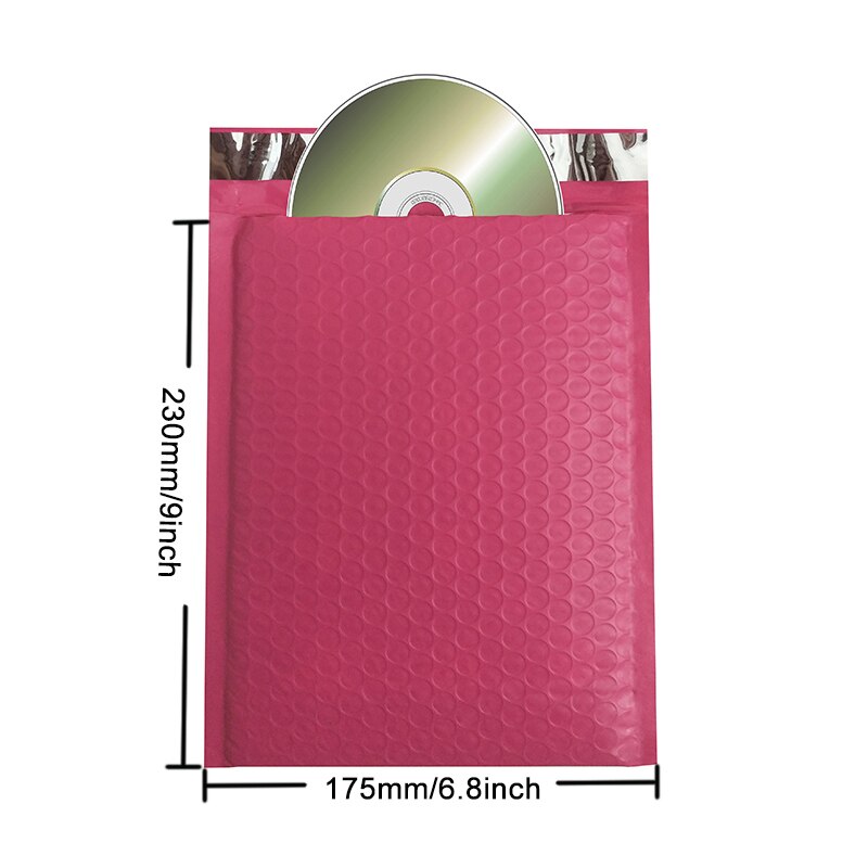 10PCS Pink Poly Bubble Mailer Padded Envelopes Self seal Mailing Bags Bubble Envelopes Postal Bags envelopes: 17.5x23cm