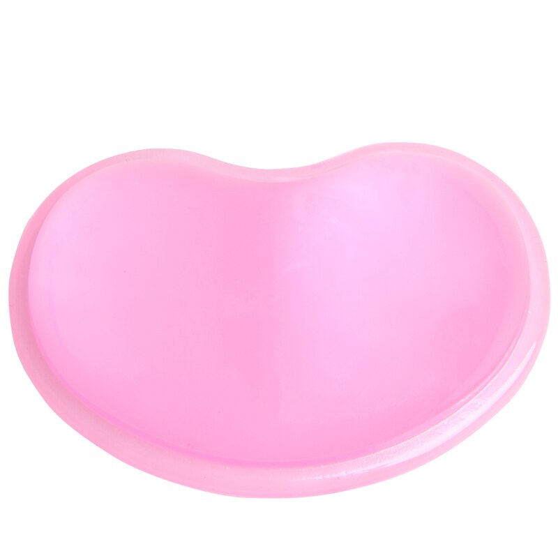 1 Pc Translucent Gel Silicone Wavy Mouse Pad Wrist Rest Support For Computer Laptop: Pink