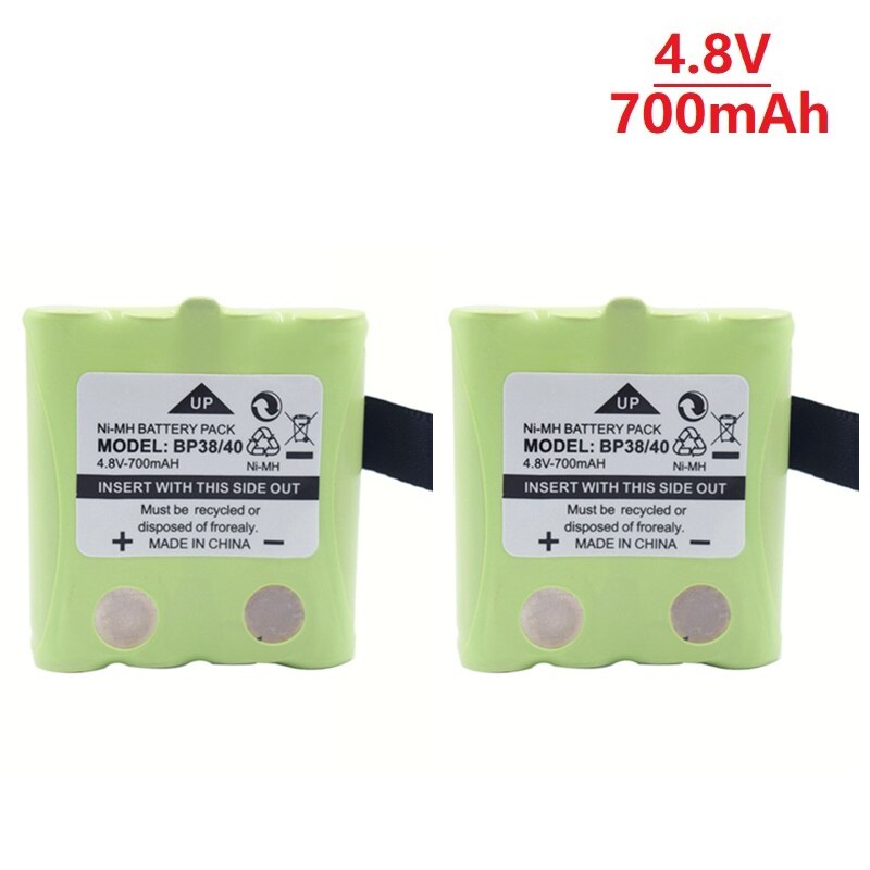 4.8V 700MAH/800MAH NI-MH rechargeable Battery Pack For Uniden BP-38 BP-40 BT-1013 BT-537 FRS-008 BT-1013 GMR FRS Radio batteries: Black