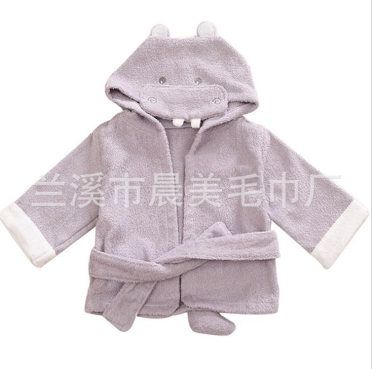 Spring Autumn Children Bathrobe Baby Cotton Cartoon Unisex Small Pajamas Animal Robes 1pcs Baby Hooded Blankets 0 To 12month: 4