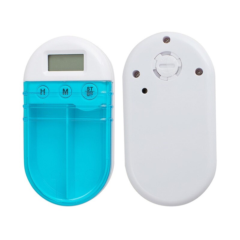 Lcd digitala 2 nät elektriska medicin piller fall låda tablett fall behållare arrangör dispenser med alarm timer påminnelse