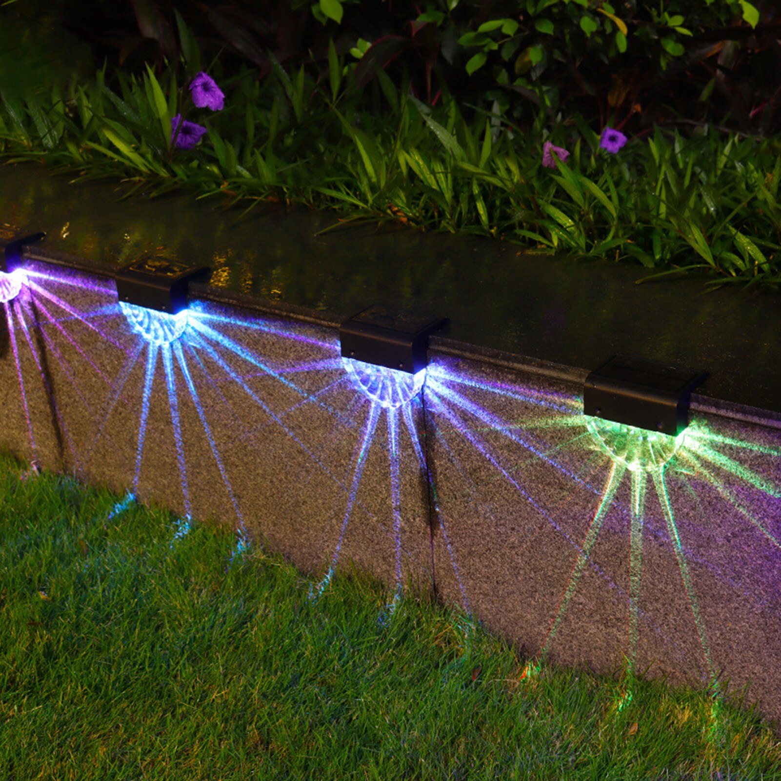 4 Stuks Solar Stap Lichten Outdoor Waterdichte Led Solar Trap Hek Lamp Decoratie Voor Patio Trappen Tuin Yard Solar Verlichting