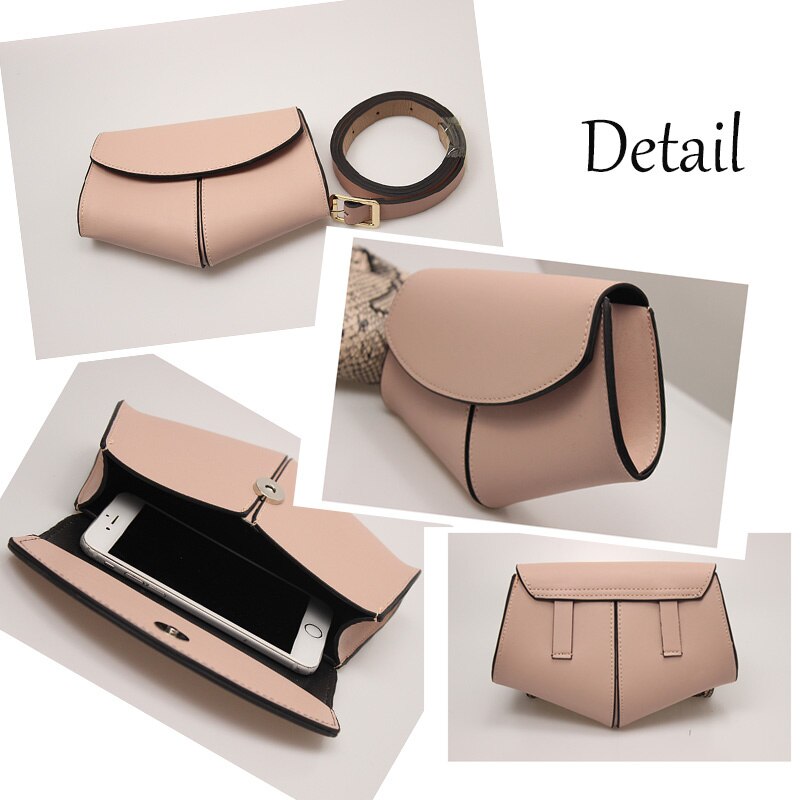 Women serpentine fanny pack ladies new fashion belt bag mini disc waist leather handbag small shoulder bags 040301