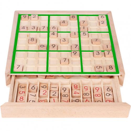 1 Set Sudoku Educational Multi-function Wooden Desktop Games Sudoku for: Green