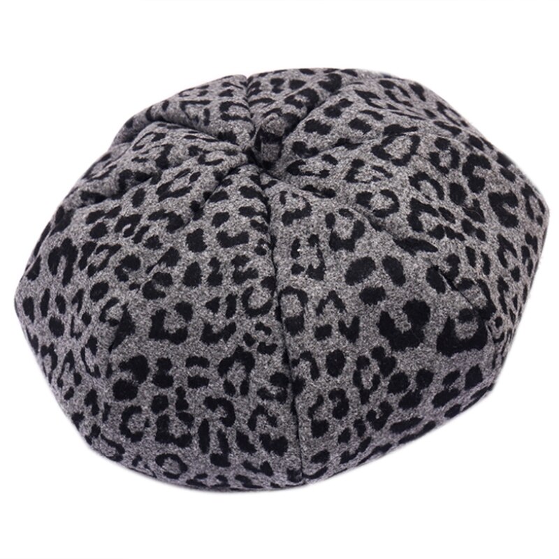Chapeau béret léopard rétro pour femmes, chapeau d&#39;hiver de loisir de peintre sauvage pour filles