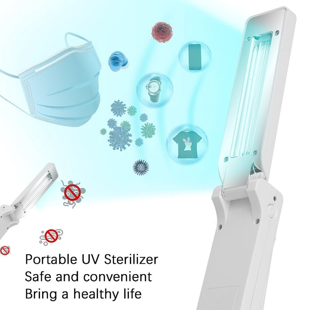 UVC Sterilizer Lamp Portable Ultraviolet Disinfection Germicidal Light Travel Sterilizing Lights Household