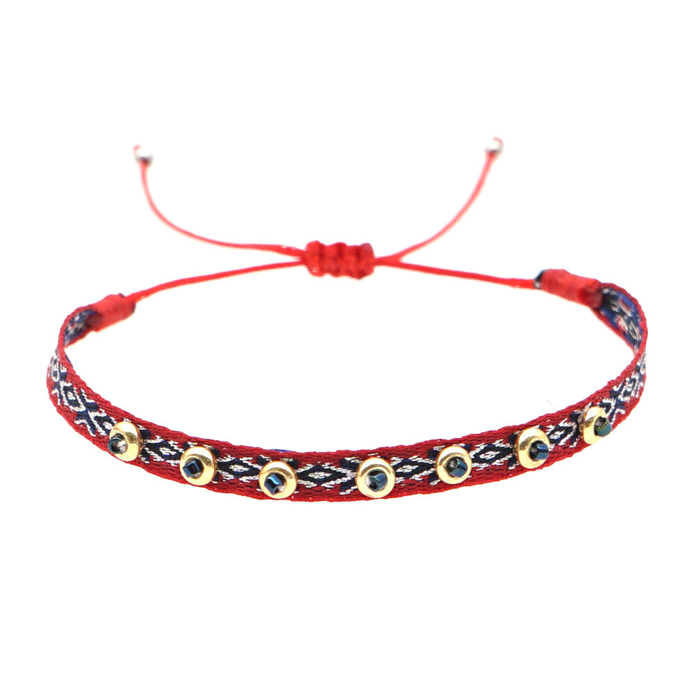 KKBEAD Colombia pulsera joyería tela cinta Pulseras de tela para mujer Pulseras tejidas hechas a mano: PLATEADO