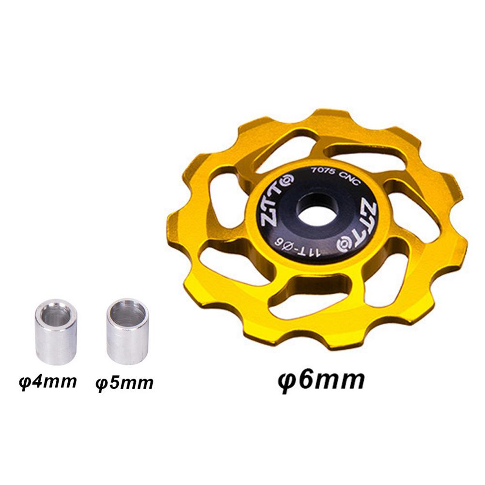 11 T Aluminium Mtb Fiets Achterderailleur Pulley Jockey Racefiets Gids Roller Spanner Deel Fietsen Accessoire: gold