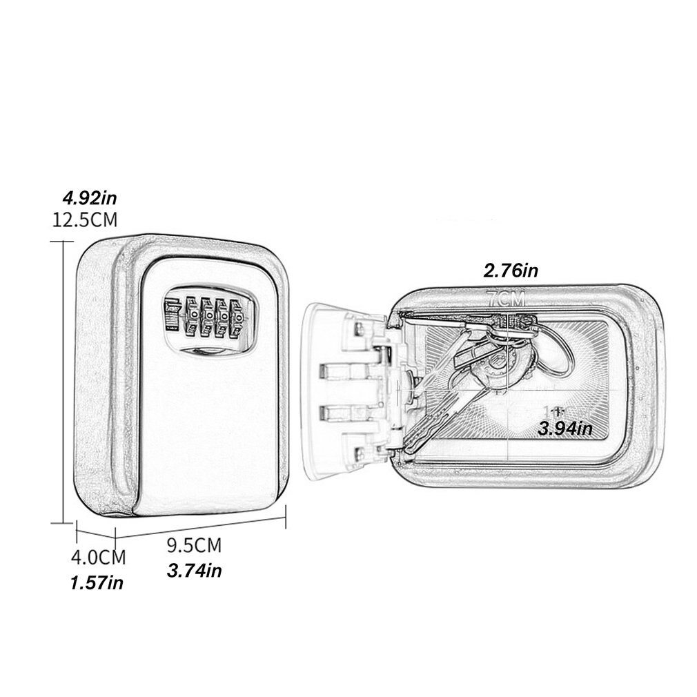 Alloy Code Lock Key Box Keysafe Password Security Code Lock Travel Security Padlock Key Storage Password Boxes