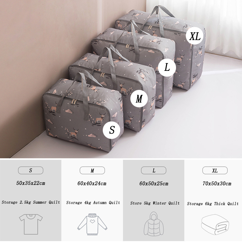 Sacs de rangement pliables pour vêtements, couverture imprimée, sacs de rangement pliables pour couettes, couettes, sacs anti-poussière, placard de voyage, organisateur résistant à l'humidité
