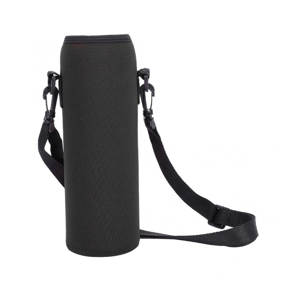 1L Sacchetto Della Bottiglia di Acqua di Campeggio Esterna Escursioni Bollitore Sacchetto Del Sacchetto Supporto Della Bottiglia di Acqua Portatile da Viaggio per Lo Zaino in neoprene Termico: nero