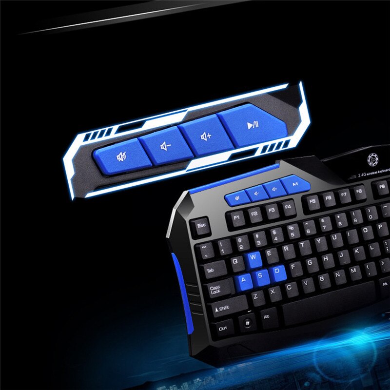 2,4G kabellos Spielen Tastatur Maus einstellen Tastatur dauerhaft USB Tastaturen 2400DPI Mäbenutzen Combos Mit usb-empfänger Für PC Laptop