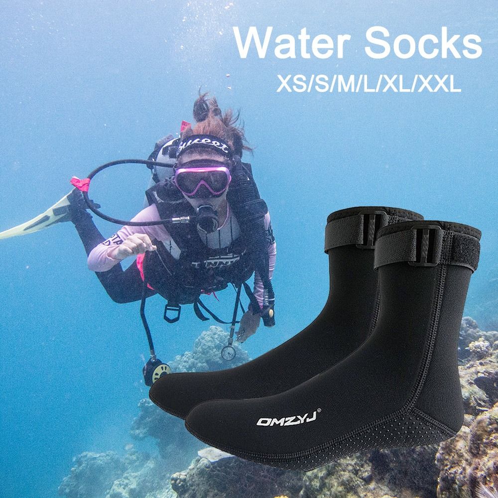 1 par neopren vattenstrumpor halkfria slitstarka dykstrumpor sandtäta våtdräktsstrumpor snorkeltillbehör