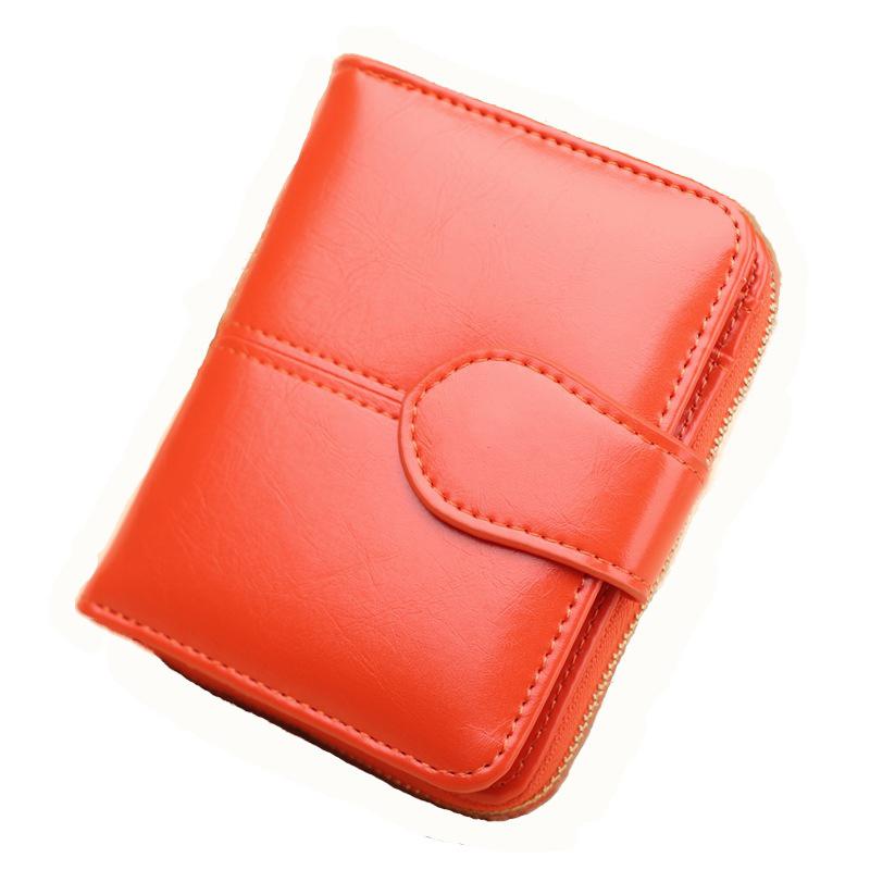 Nova moda feminina carteira de couro do plutônio carteira de bolso de moedas de moda feminina cor pura titular do cartão