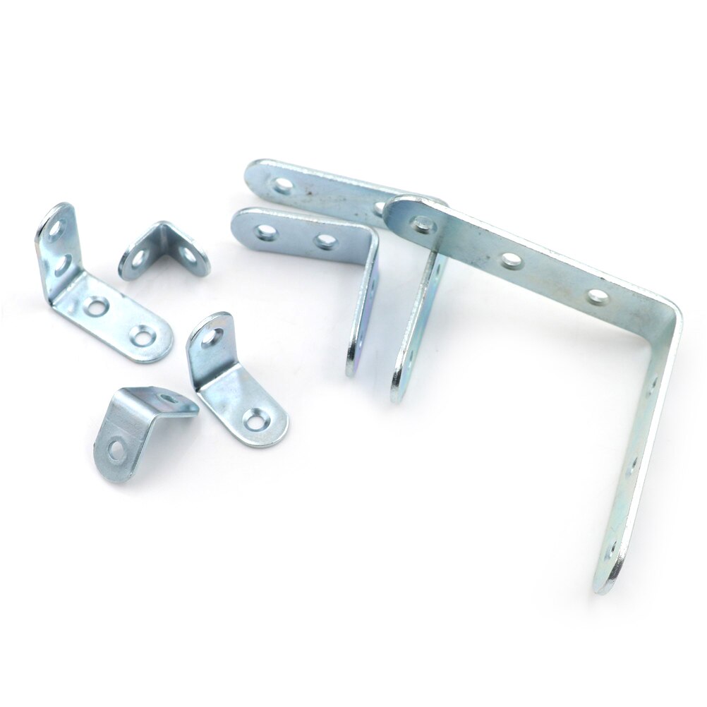 10pcs Stainless Steel Right Angle Bracket Corner Brace Joint Shelf Support L Shape 7 Sizes