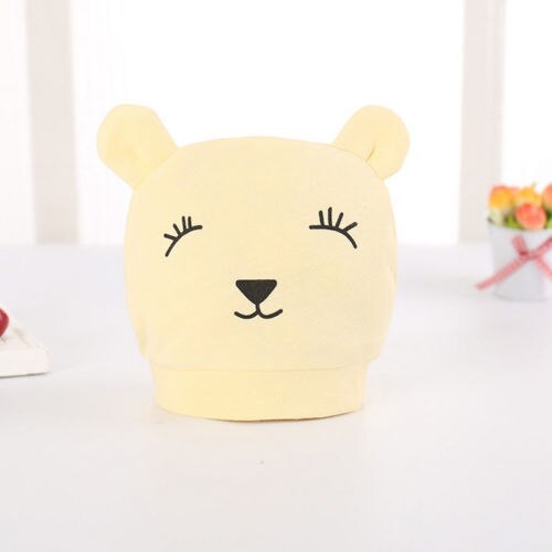 Nyfödd 100%  bomulls babymössa unisex 3 mönster tillgängliga mjuk söt babykeps småbarn spädbarn pojkar & flickor nyfödd mössa: Gul