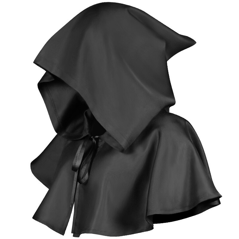 Halloween Party Witchcraft Hooded Cloak Costume Short Robe Medieval Knight Cape Unisex Costume Witch Wizard Vampire Outfit Top