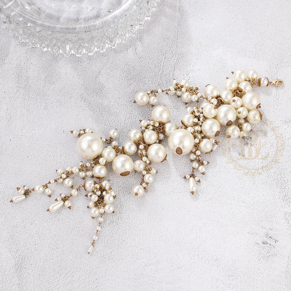 Een Mode-sieraden Armband Hand Aangesloten Plastic Parel-70Mm (BE12)