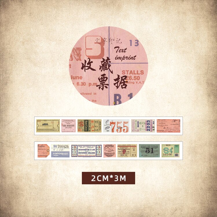 JIANQI-Juego de cinta Washi Retro, decoración Vintage, álbum de recortes, Washitape decorativo, diario: 8