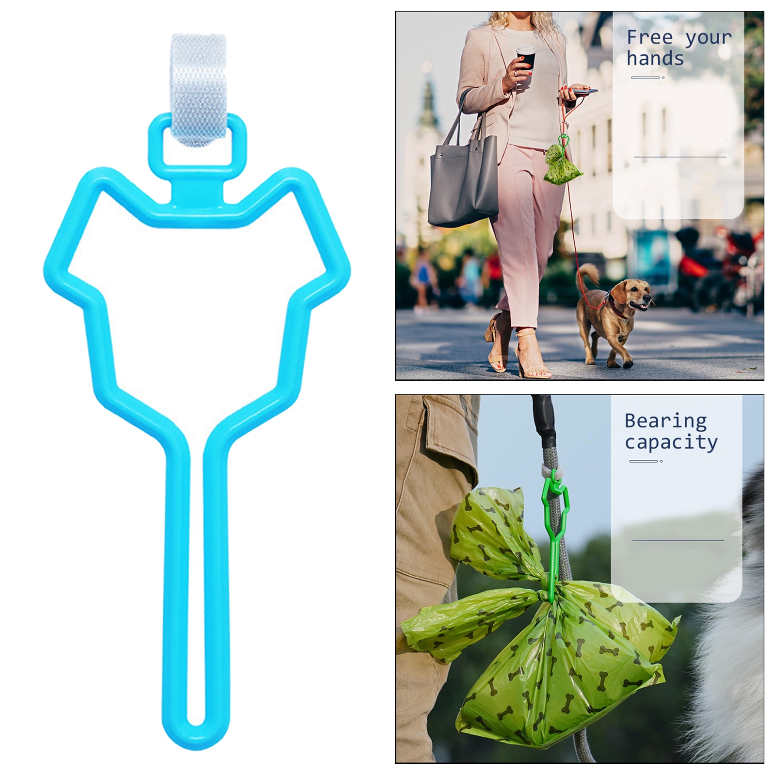 Dog Poop Pet Garbage Bag Holder Waste Bag Carrier Clip Adjustable for Leash Pet Supply Bracket Toilet Bag Distributor