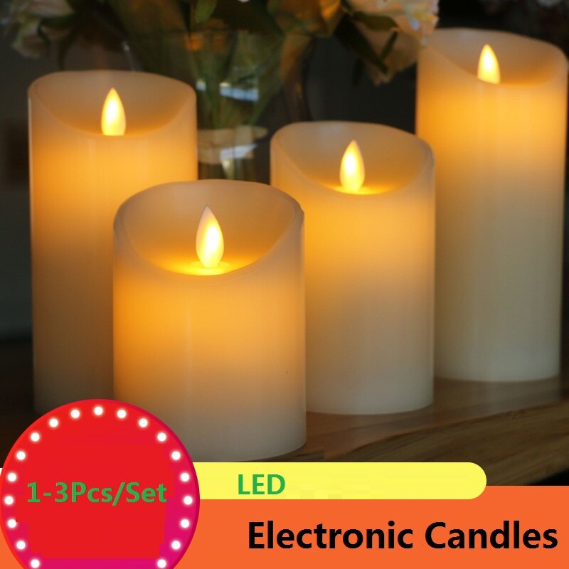 1-3 unids/set velas electrónicas Led amor cumpleaños decoración del hogar velas sin llama ámbar decorativas coloridas luces Led de té/romántico