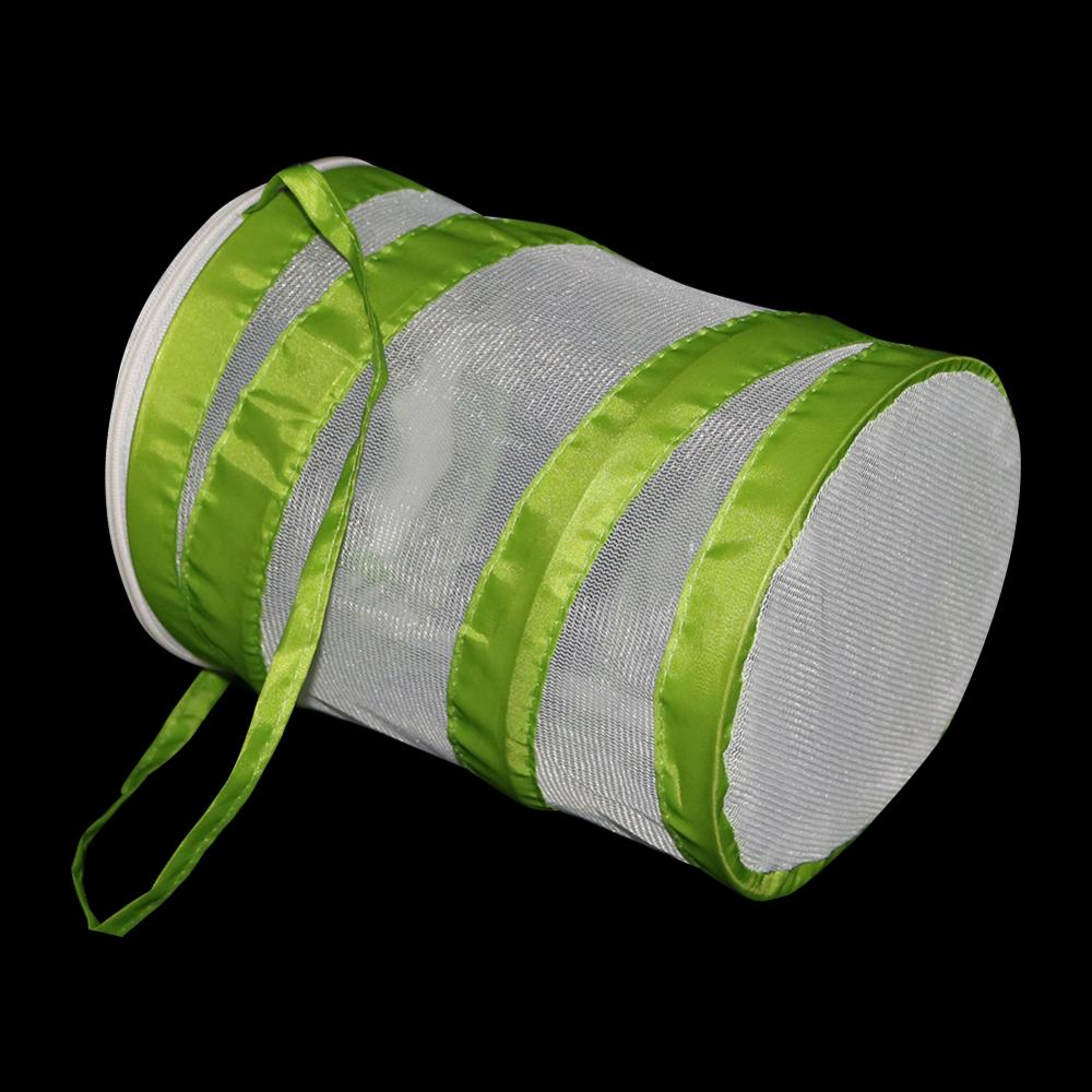 Jaula plegable de malla para insectos, contenedor de alimentación cilíndrico para cría, mariposa, libélula, Mantis, transpirable