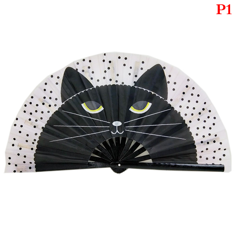 1pc Large Folding Hand Fan Fold Dot Rainbow Print Festival Handheld Fan 33cm Large Folding Hand Fan Handheld Fan For: P1