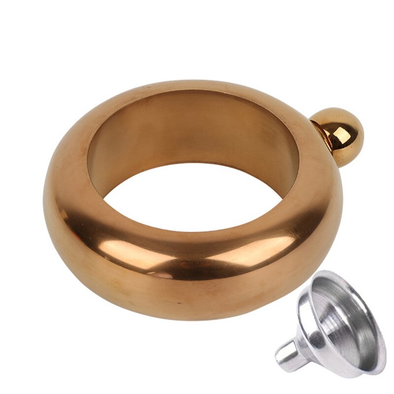 Bracelet rond Portable de 3.5oz avec couvercle en diamant, gourmette ronde, bouteille de bière, de Whisky, de mariage: B