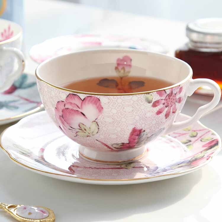 Tasse à thé anglaise de l'après-midi | Tasse de thé en porcelaine, à os céramique rétro pastorale européenne service à thé pour la maison: 1